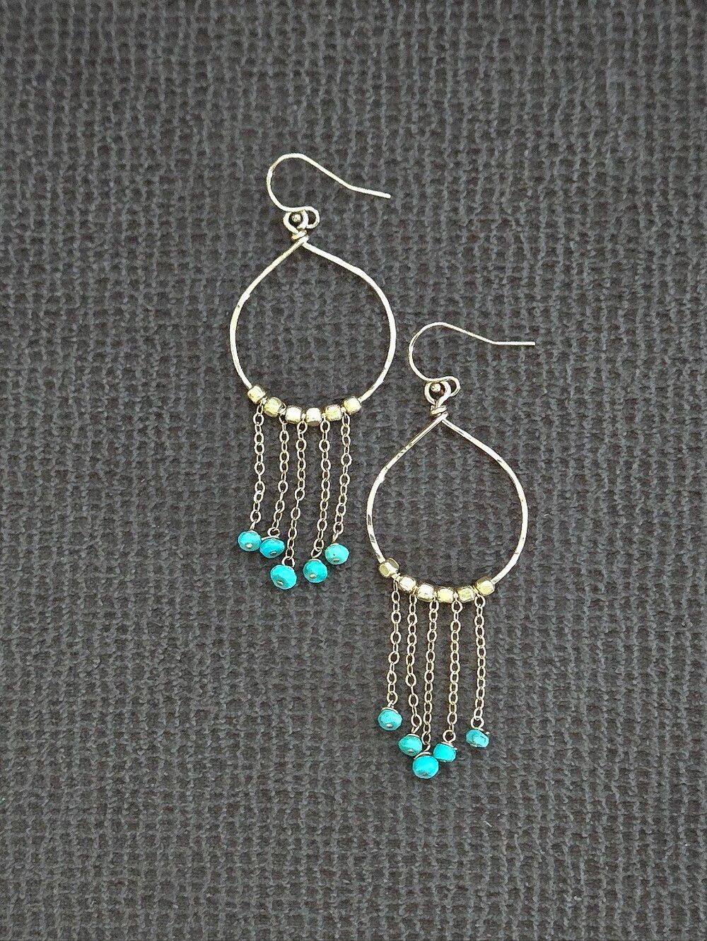 ✨️HP✨️ Dainty Open Circle⭕️ Earrings with Dangling Turquoise🩵 - NWOT